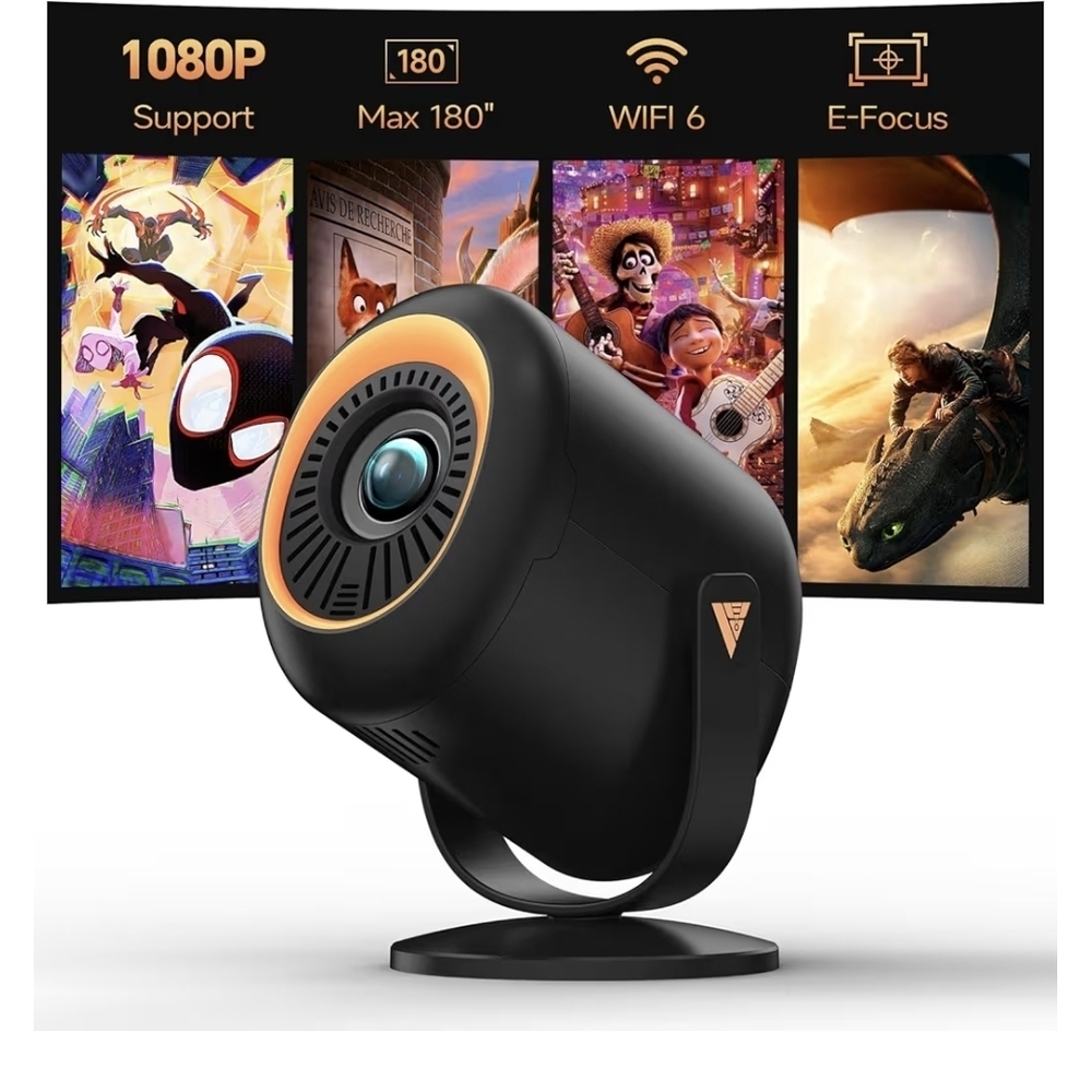 Mini Projector with WiFi and Bluetooth, Portable Projector Native 1080P Support